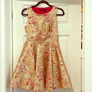 Ark & Co. Magenta and Gold cocktail dress